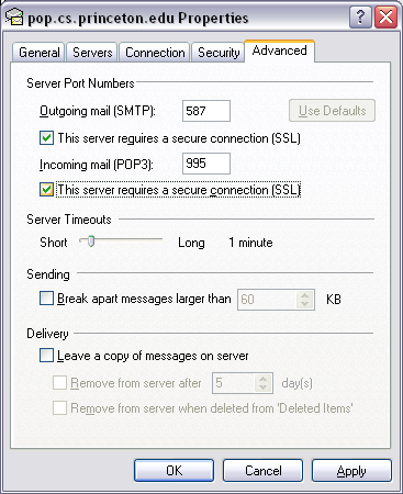 Outlook Express Advanced Setting