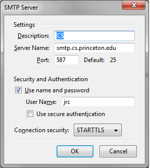 Mozilla POP SMTP Server Settings