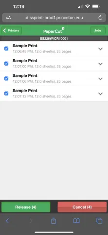 Release job on phone