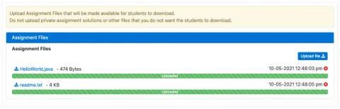 course assignment files